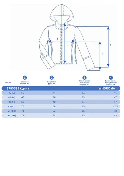 Куртка WHS Голубой, 8783523