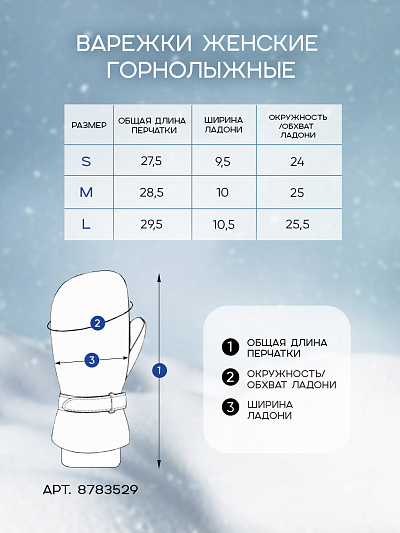 Варежки WHS Мятный, 8783529
