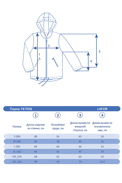 Мужская зимняя Парка Lafor Серо-синий, 767056
